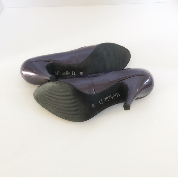 Purple Michelle D Peep Toe Heels 👠 - Picture 4 of 6